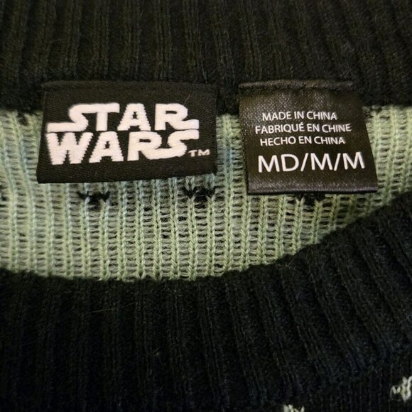 STAR WARS THE MANDALORIAN Grogu Ugly Christmas Sweater Med Child Yoda Holiday - Picture 3 of 8